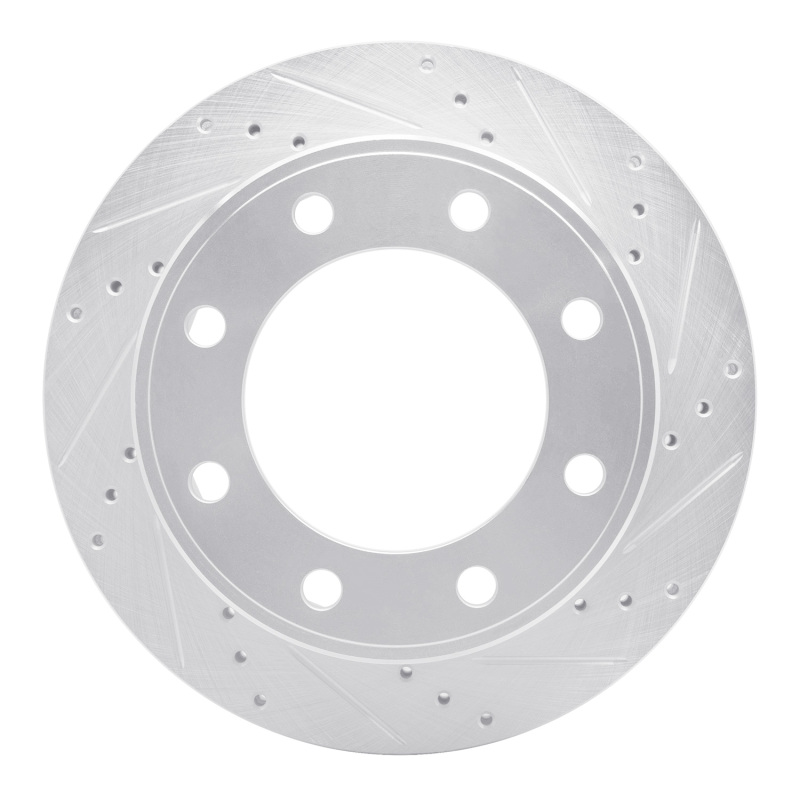 Ford F-250 Brake Rotor (1) - Rear Right - R1 Concepts - Drilled & Slotted - Silver - `99-`05